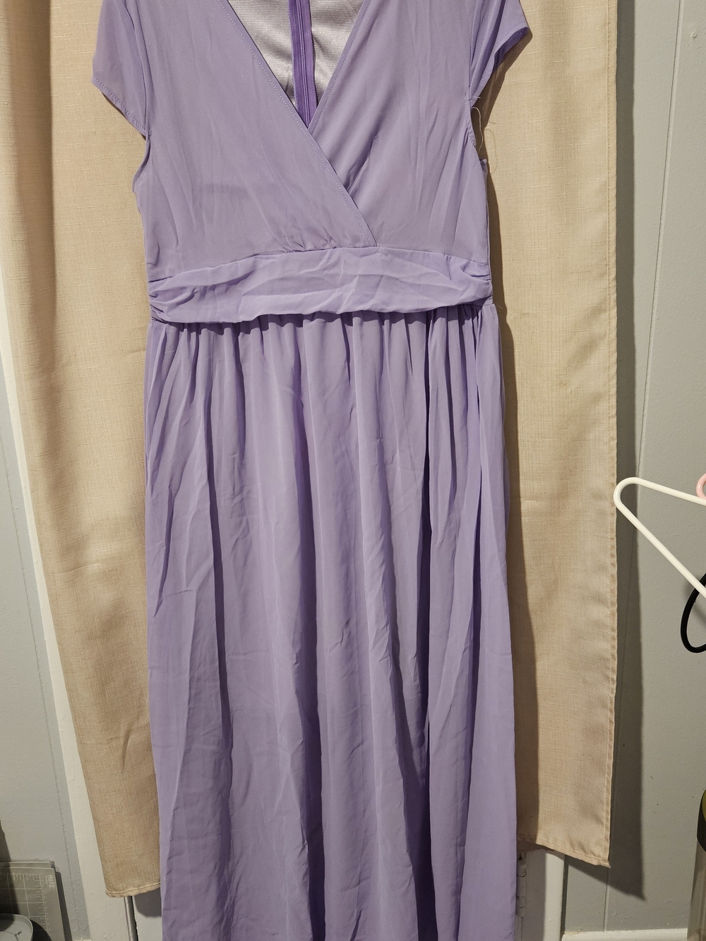 Lilac V Neck Maxi Dress - Women Sz 16/18